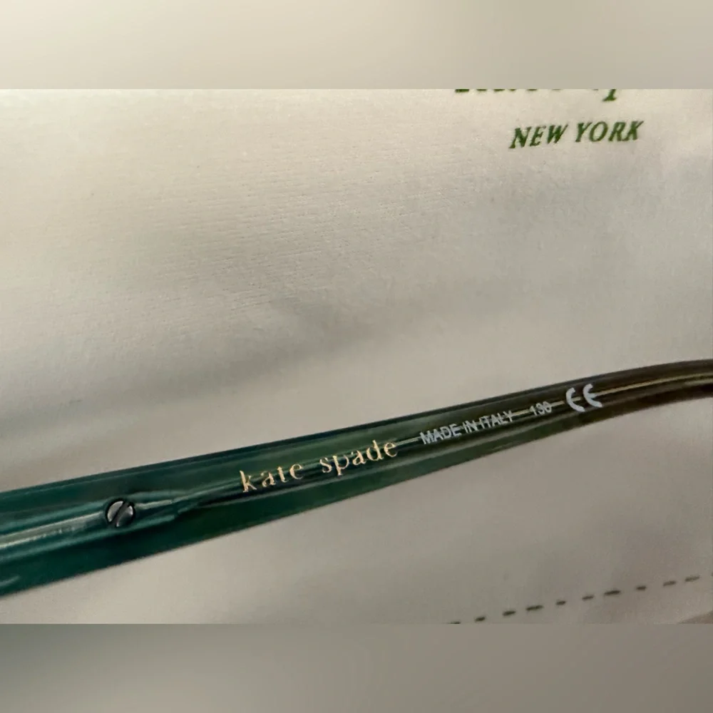 Kate Spade Elizabeth 0JEY brown tortoise teal Italian made eyeglasses frames EUC - Picture 3 of 12